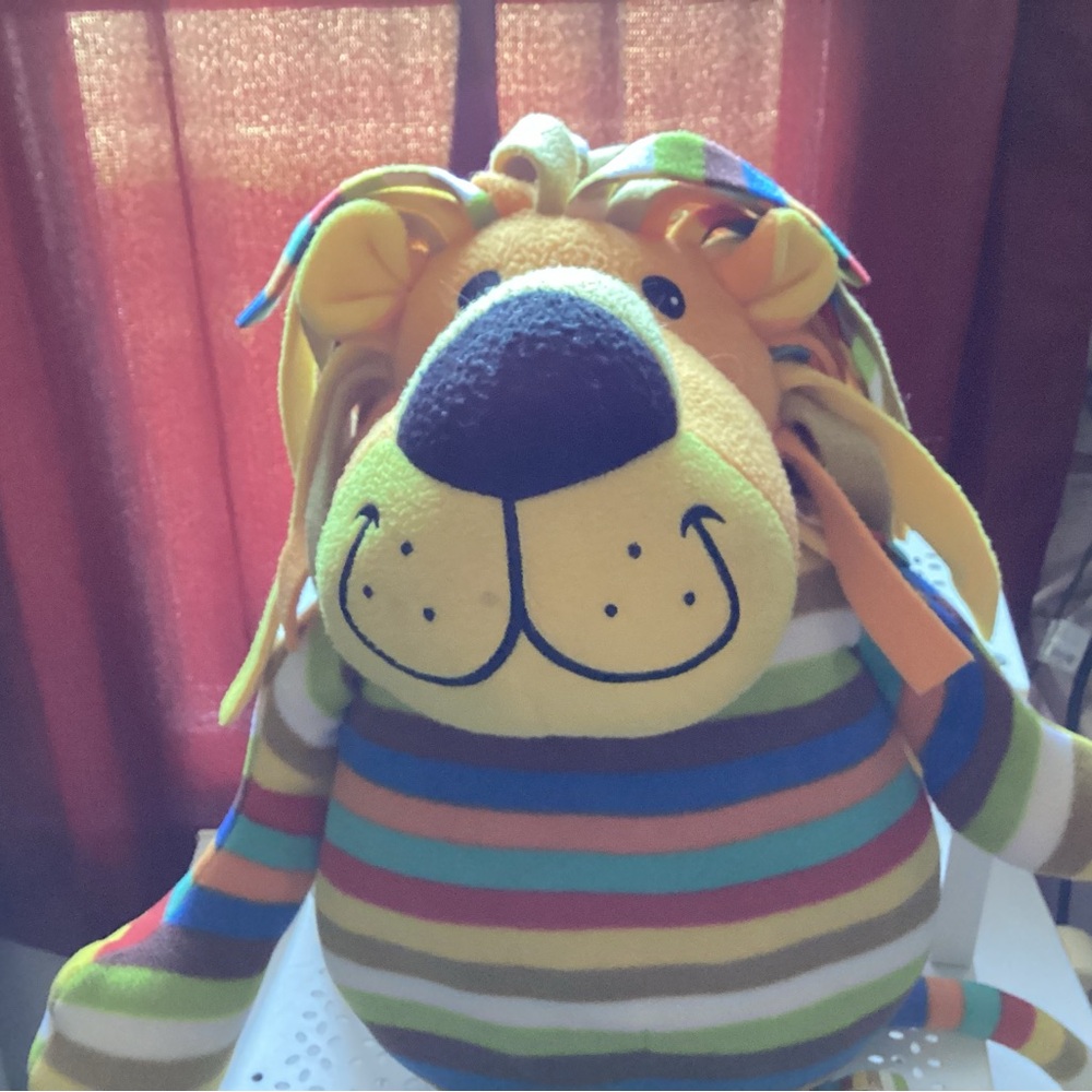 Melissa & Doug Elvis The Lion Plush Stuffed Colorful Striped Large 26"L